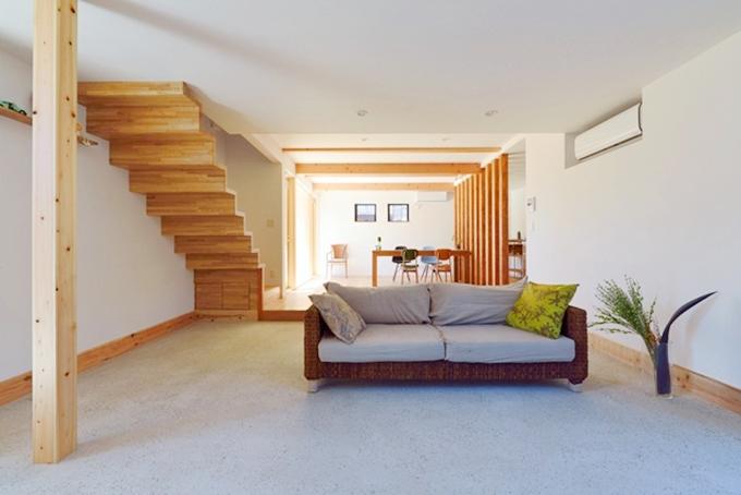 土間リビングのある家