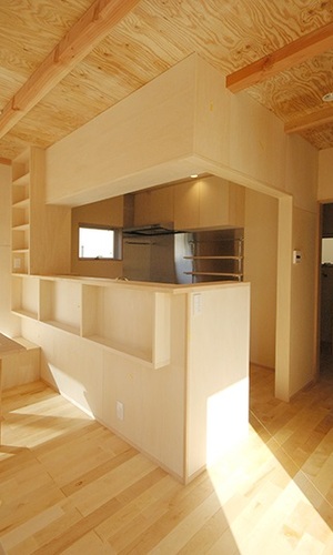 半個室型で機能的なキッチン