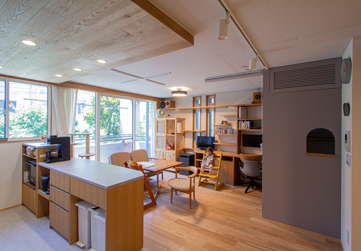 開放的なリビング・ダイニング・キッチ