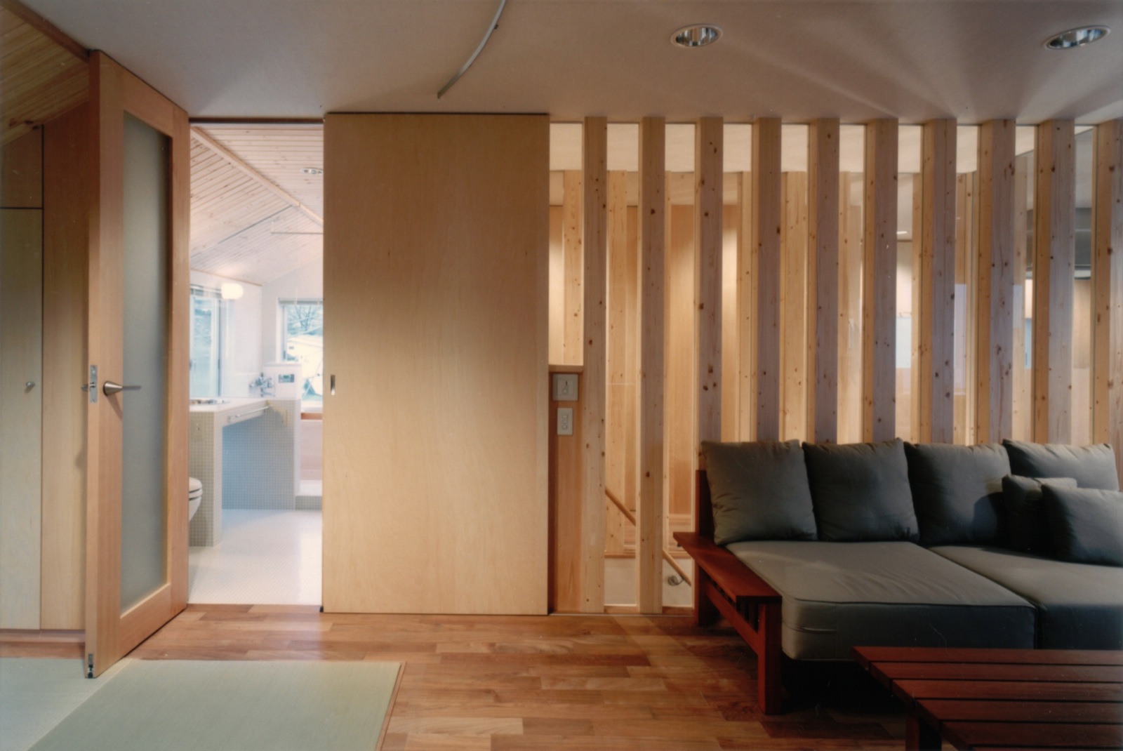 天井までのハイドアで建具もすっきりしたデザイン