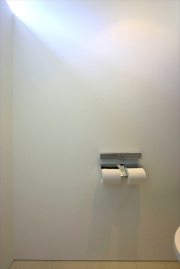 ハイサイドライトで光が射し込むトイレ