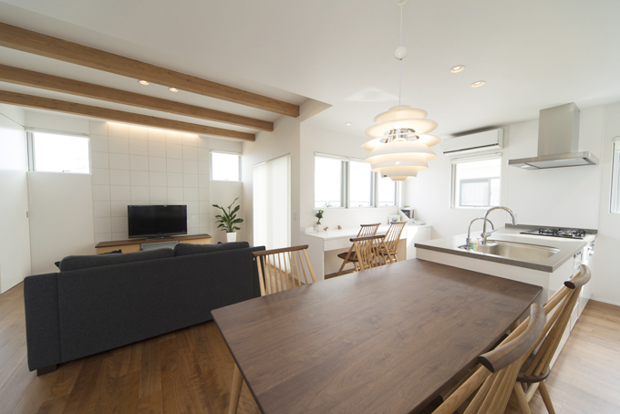 家族が集まる３階リビング