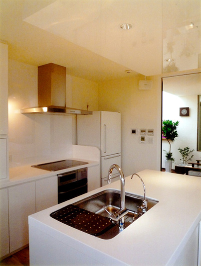 開放的なアイランドキッチン