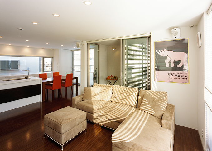 L字型の広々リビング