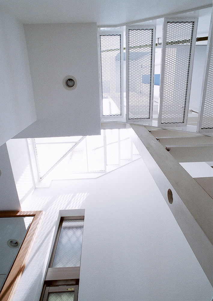 トップライトからの眩い光が、全ての空間に爽やかに注ぐ明るい空間