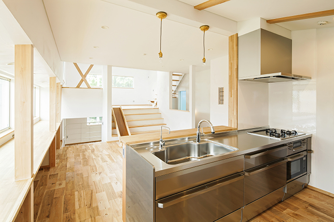 視界の開放的なキッチンの眺め