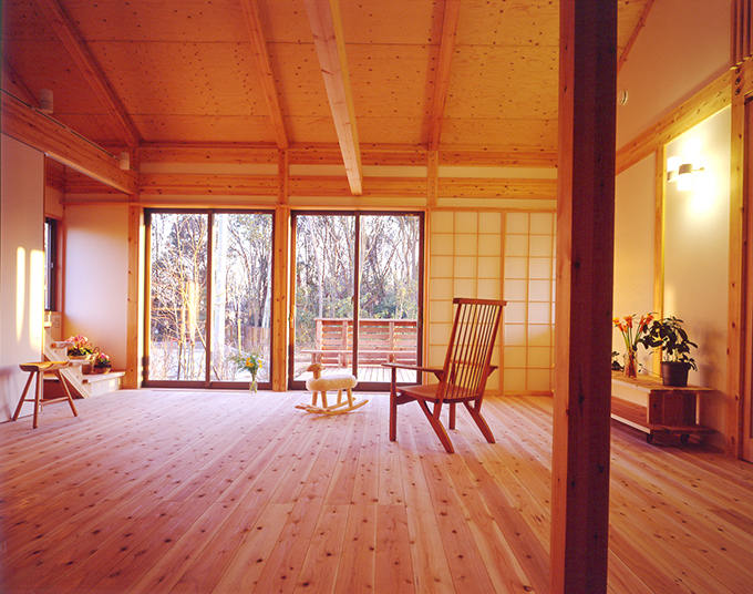 南に開いたリビングです。