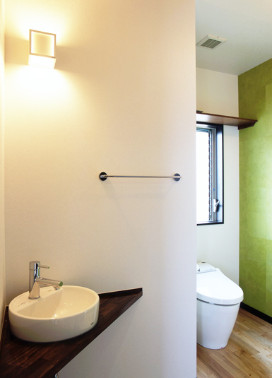 コーナースペースを利用した手洗い