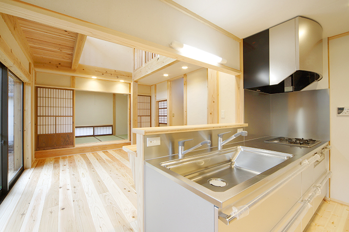 ステンレスのキッチンスペース