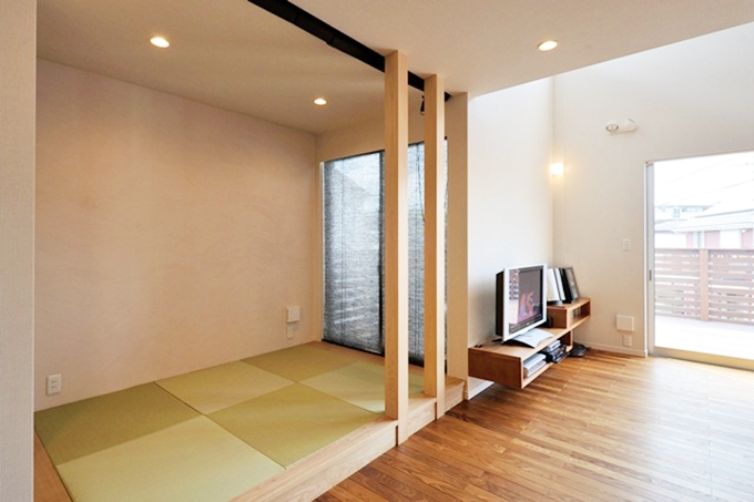 漆喰壁の畳コーナー