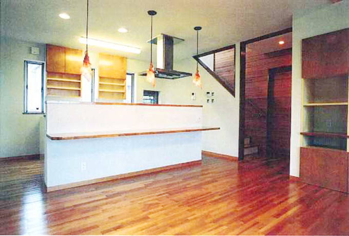 リビングと一体したキッチン