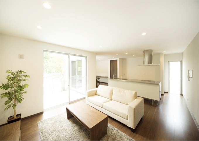 L字型に展開するLDK