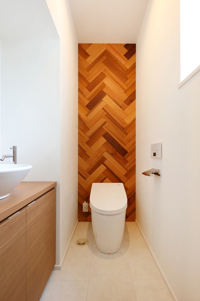 ヘリンボーンデザインを愉しむトイレ