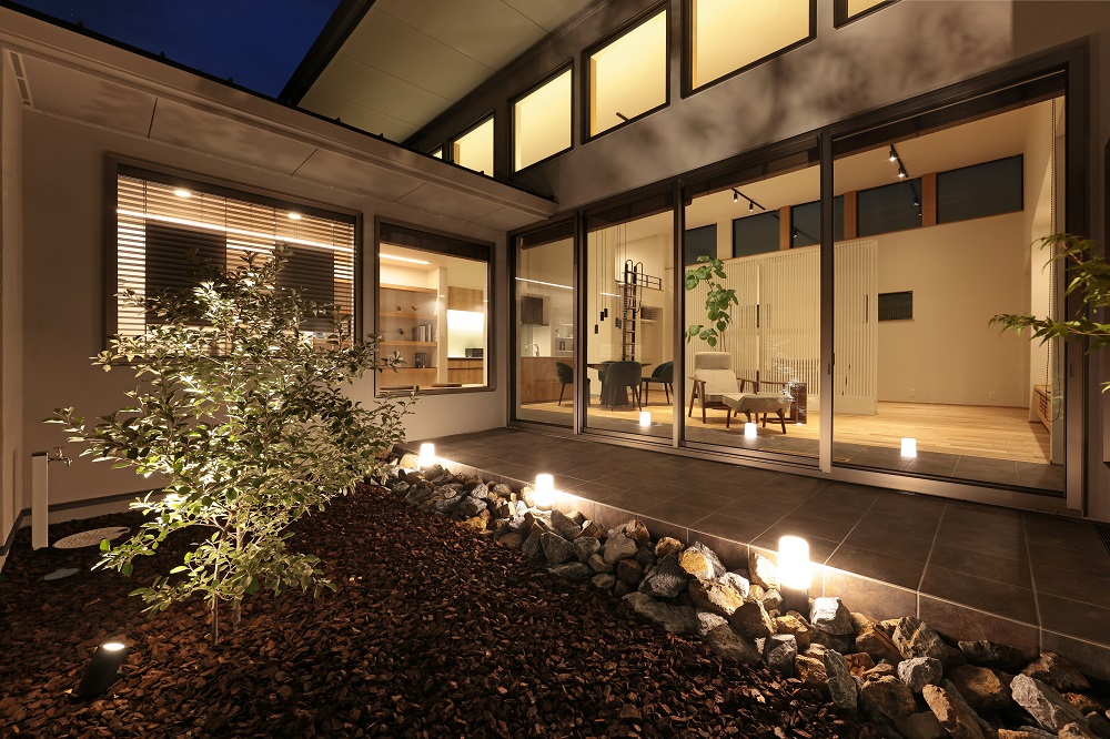 タイル土間のある家