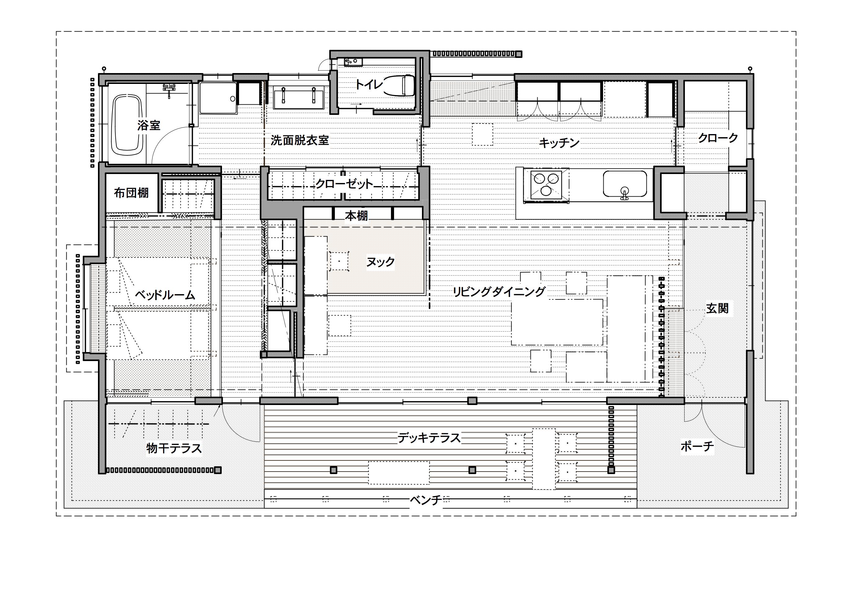 小さな平屋のモデルハウス