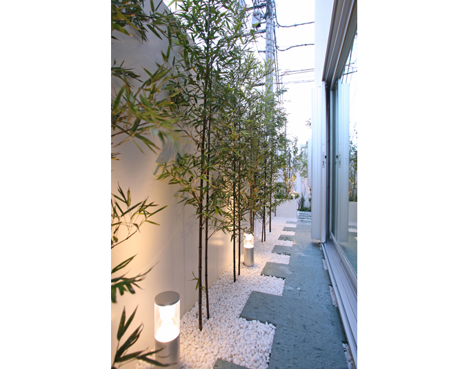 １階の塀の内側の庭