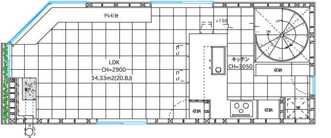 門前仲町の住宅　2階平面図