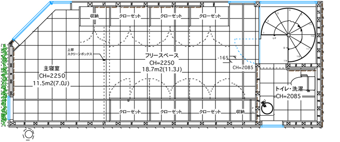 門前仲町の住宅　3階平面図