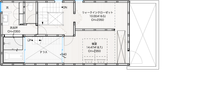 渋谷の住宅　3階平面図