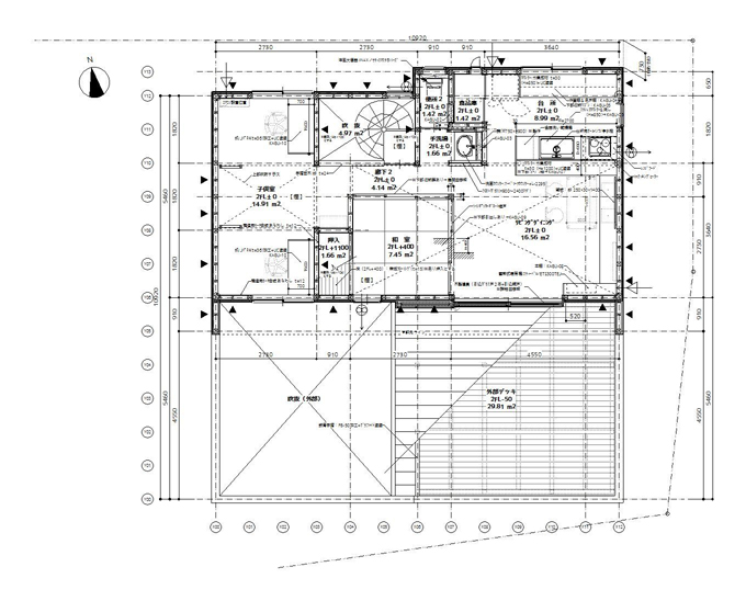 皆野の家／２階平面図