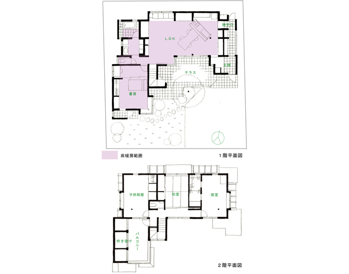 間取り無垢テーブルが似合う