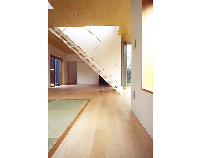 Ｔ字型のＬＤスペースを緩やかに分節する階段