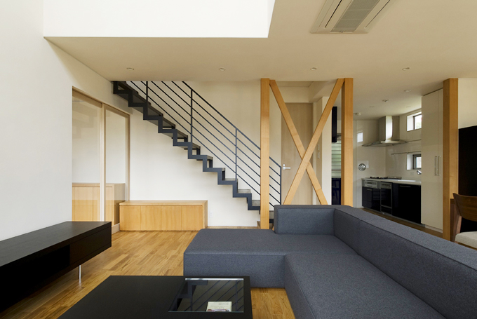 左官材で仕上げた壁と天井