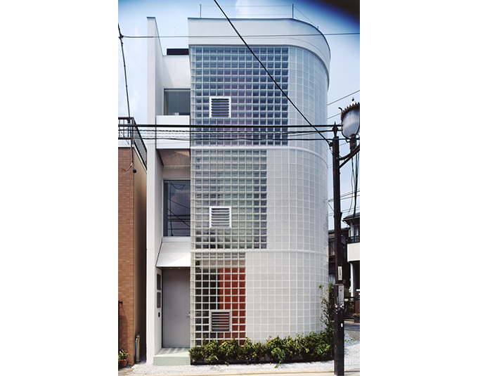 乳白のガラスブロックと透明のミックス