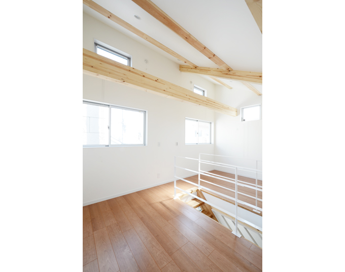 ハイサイドライトで明るさを確保した3階寝室