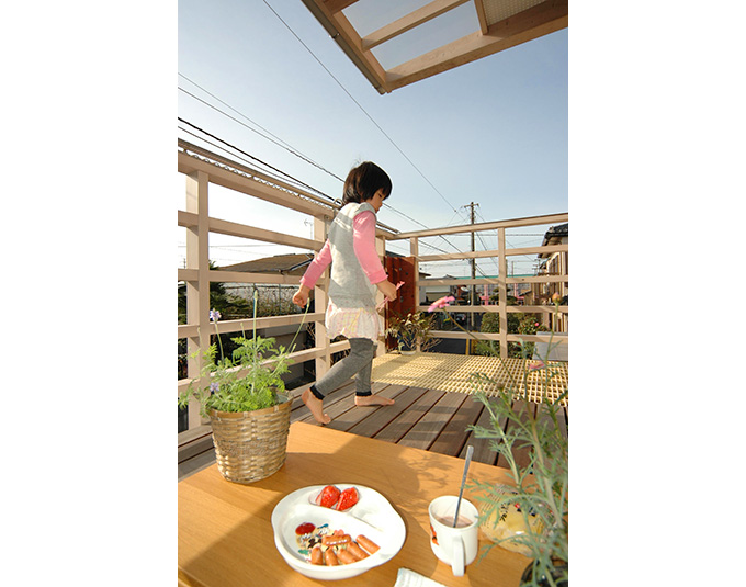 ベランダでランチ