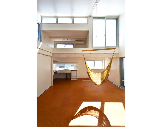 無垢フローリングのリビングダイニング