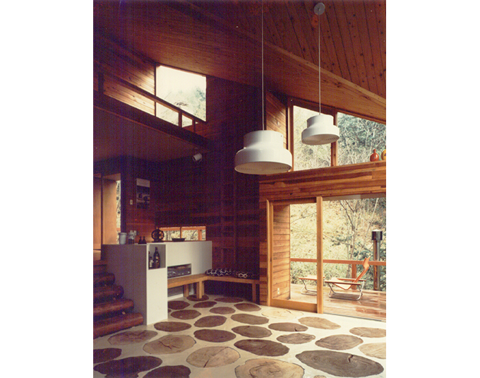 赤松の壁、スキップフロアーが連なる